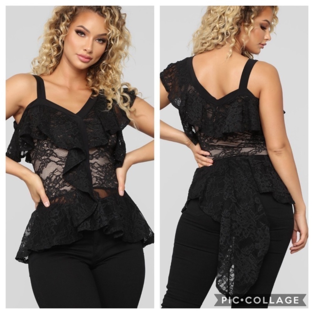 Nwt Fn Numb to Love Lace Peplum Tank Blouse
